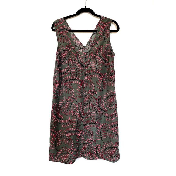 Nordstrom Halogen Palm Print Midi Dress L - Picture 8 of 16